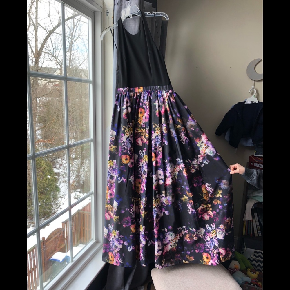 Aidan Mattox gorgeous black and floral dress 8